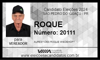 Candidato ROQUE 2024 - SÃO PEDRO DO IGUAÇU - Eleições