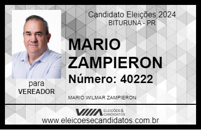 Candidato MARIO ZAMPIERON 2024 - BITURUNA - Eleições