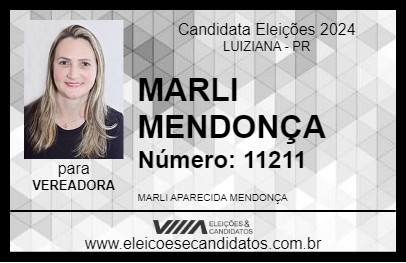 Candidato MARLI MENDONÇA 2024 - LUIZIANA - Eleições