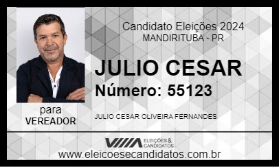 Candidato JULIO CESAR 2024 - MANDIRITUBA - Eleições