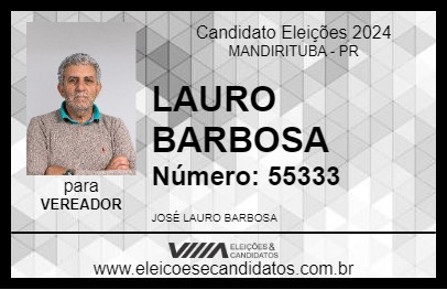 Candidato LAURO BARBOSA 2024 - MANDIRITUBA - Eleições