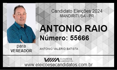 Candidato ANTONIO RAIO 2024 - MANDIRITUBA - Eleições