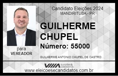 Candidato GUILHERME CHUPEL 2024 - MANDIRITUBA - Eleições