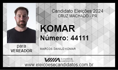 Candidato KOMAR 2024 - CRUZ MACHADO - Eleições