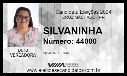 Candidato SILVANINHA 2024 - CRUZ MACHADO - Eleições