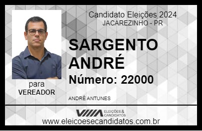 Candidato SARGENTO ANDRÉ 2024 - JACAREZINHO - Eleições