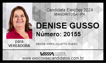 Candidato DENISE GUSSO 2024 - MANDIRITUBA - Eleições