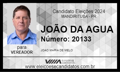 Candidato JOÃO DA AGUA 2024 - MANDIRITUBA - Eleições