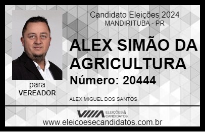 Candidato ALEX SIMÃO DA AGRICULTURA 2024 - MANDIRITUBA - Eleições