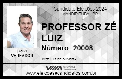 Candidato PROFESSOR ZÉ LUIZ 2024 - MANDIRITUBA - Eleições