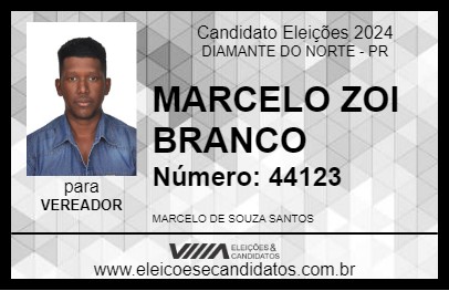 Candidato MARCELO ZOI BRANCO 2024 - DIAMANTE DO NORTE - Eleições