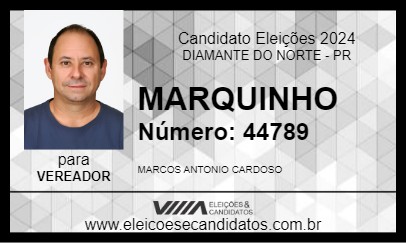 Candidato MARQUINHO DO HOSPITAL 2024 - DIAMANTE DO NORTE - Eleições