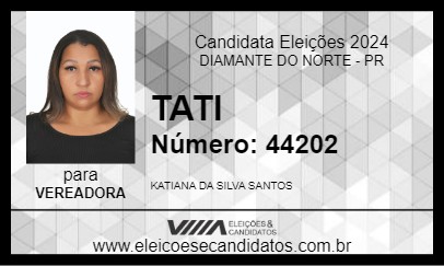 Candidato TATI 2024 - DIAMANTE DO NORTE - Eleições