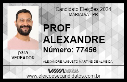 Candidato PROF ALEXANDRE 2024 - MARIALVA - Eleições