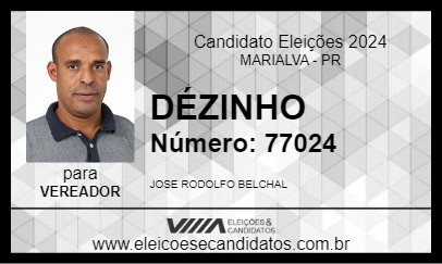 Candidato DÉZINHO 2024 - MARIALVA - Eleições