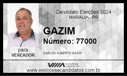 Candidato GAZIM 2024 - MARIALVA - Eleições