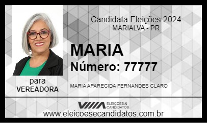 Candidato MARIA 2024 - MARIALVA - Eleições