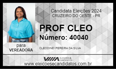 Candidato PROF CLEO 2024 - CRUZEIRO DO OESTE - Eleições