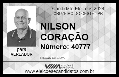 Candidato NILSON CORAÇÃO 2024 - CRUZEIRO DO OESTE - Eleições