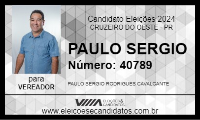 Candidato PAULO SERGIO 2024 - CRUZEIRO DO OESTE - Eleições