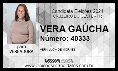 Candidato VERA GAÚCHA 2024 - CRUZEIRO DO OESTE - Eleições