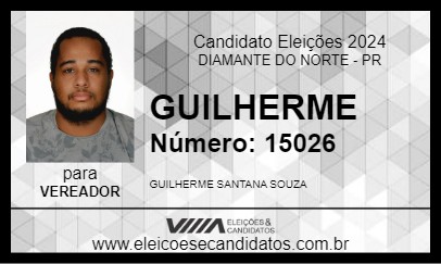 Candidato GUILHERME 2024 - DIAMANTE DO NORTE - Eleições