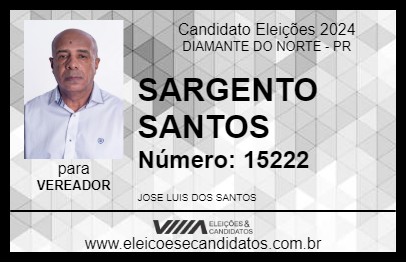 Candidato SANTOS 2024 - DIAMANTE DO NORTE - Eleições