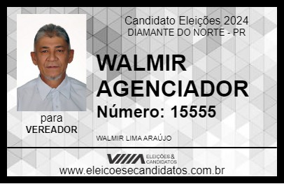 Candidato WALMIR AGENCIADOR 2024 - DIAMANTE DO NORTE - Eleições