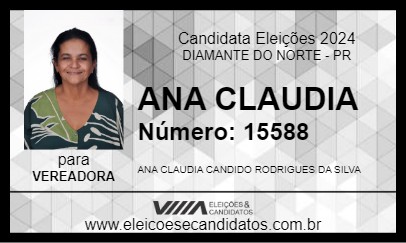 Candidato ANA CLAUDIA 2024 - DIAMANTE DO NORTE - Eleições