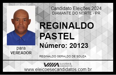 Candidato REGINALDO PASTEL 2024 - DIAMANTE DO NORTE - Eleições