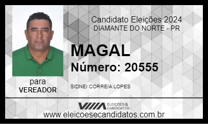 Candidato MAGAL 2024 - DIAMANTE DO NORTE - Eleições