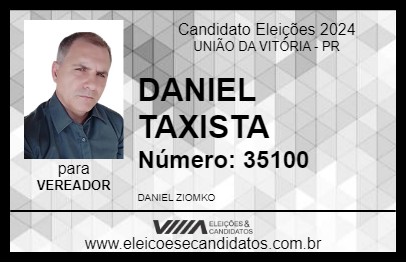 Candidato DANIEL TAXISTA 2024 - UNIÃO DA VITÓRIA - Eleições