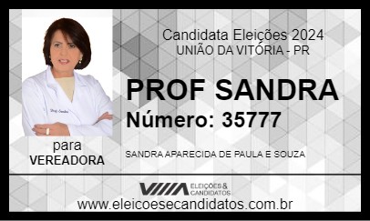 Candidato PROF SANDRA 2024 - UNIÃO DA VITÓRIA - Eleições