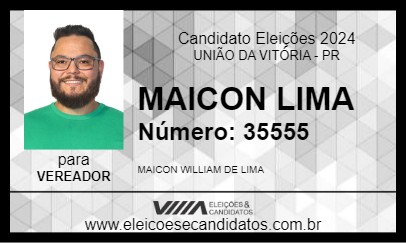 Candidato MAICON LIMA 2024 - UNIÃO DA VITÓRIA - Eleições