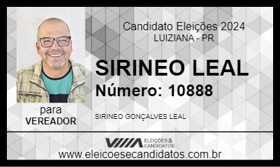 Candidato SIRINEO LEAL 2024 - LUIZIANA - Eleições