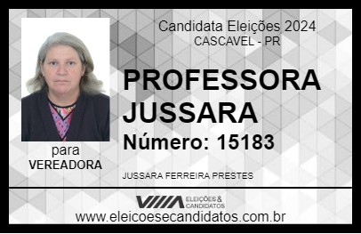 Candidato PROFESSORA JUSSARA 2024 - CASCAVEL - Eleições