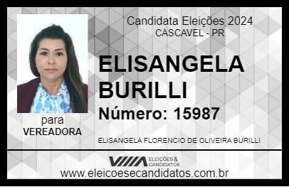 Candidato ELISANGELA BURILLI 2024 - CASCAVEL - Eleições