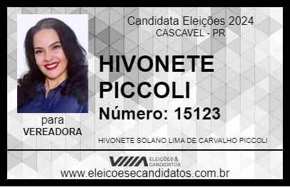 Candidato HIVONETE PICCOLI 2024 - CASCAVEL - Eleições