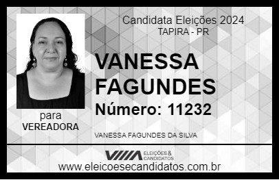 Candidato VANESSA FAGUNDES 2024 - TAPIRA - Eleições