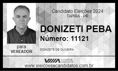 Candidato DONIZETI PEBA 2024 - TAPIRA - Eleições