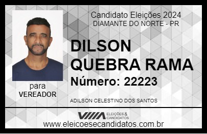 Candidato DILSON QUEBRA RAMA 2024 - DIAMANTE DO NORTE - Eleições