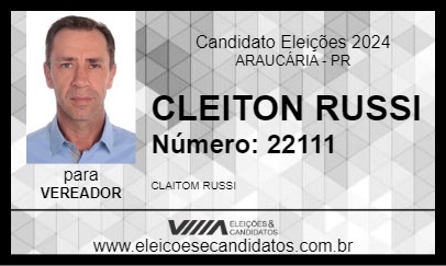 Candidato CLEITON RUSSI 2024 - ARAUCÁRIA - Eleições