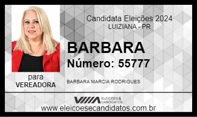 Candidato BARBARA 2024 - LUIZIANA - Eleições