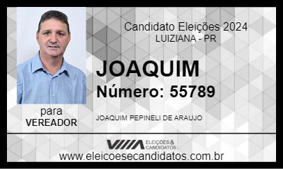 Candidato JOAQUIM PEPINELI 2024 - LUIZIANA - Eleições