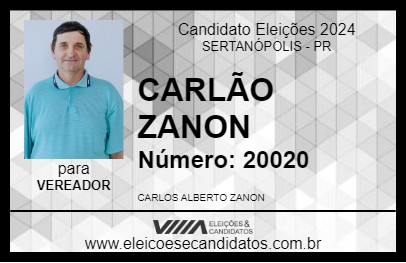 Candidato CARLÃO ZANON  2024 - SERTANÓPOLIS - Eleições