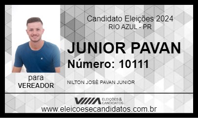 Candidato JUNIOR PAVAN 2024 - RIO AZUL - Eleições