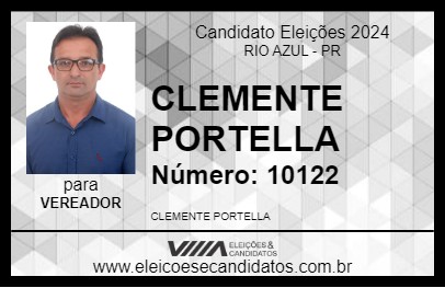 Candidato CLEMENTE PORTELLA 2024 - RIO AZUL - Eleições