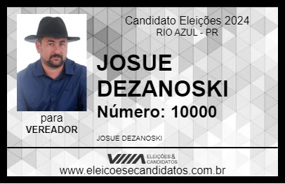 Candidato JOSUE DEZANOSKI 2024 - RIO AZUL - Eleições