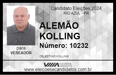 Candidato ALEMÃO KOLLING 2024 - RIO AZUL - Eleições