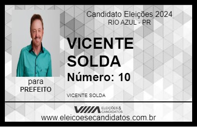 Candidato VICENTE SOLDA 2024 - RIO AZUL - Eleições